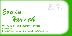 ervin harich business card